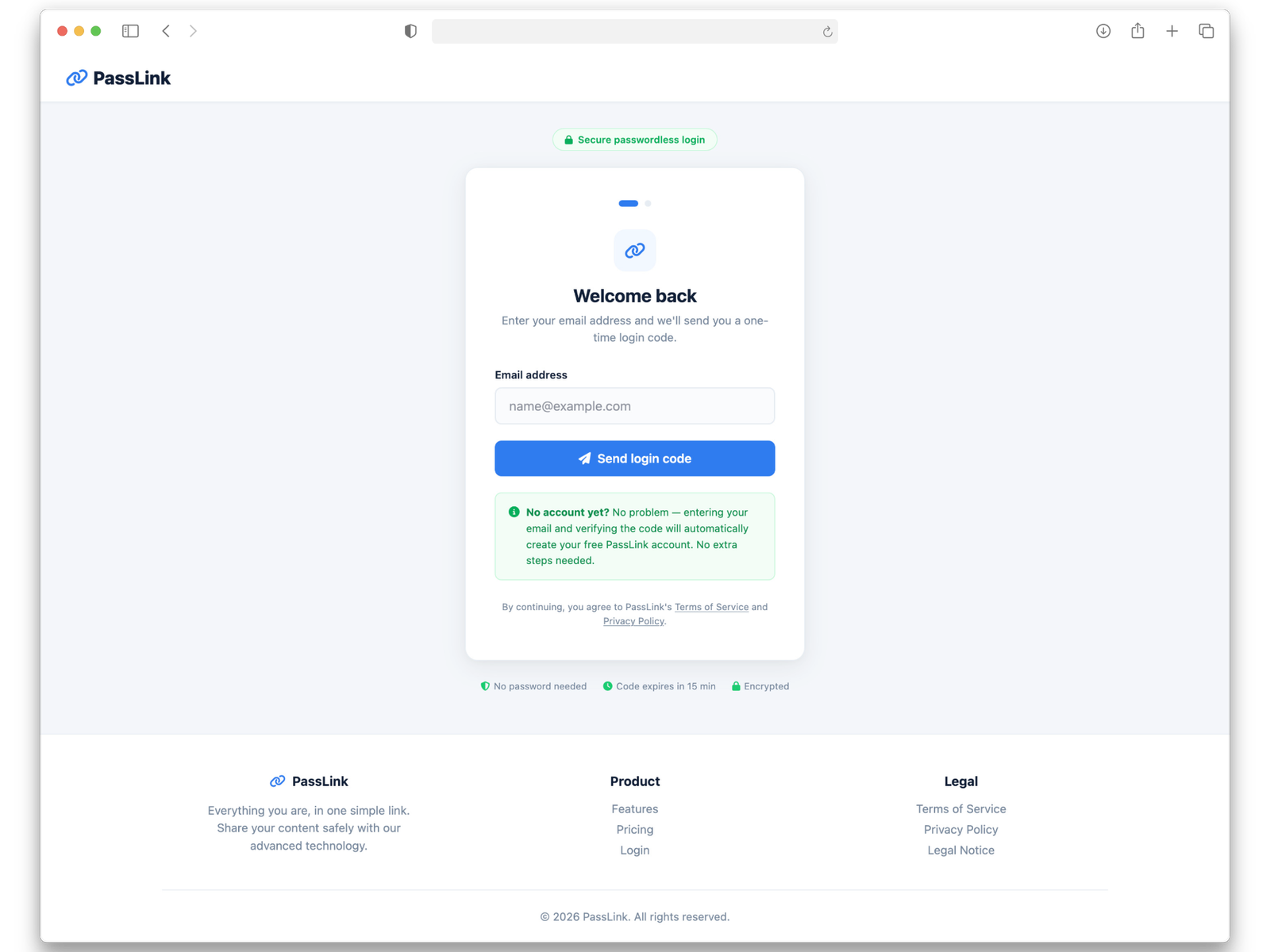 Connexion Passwordless